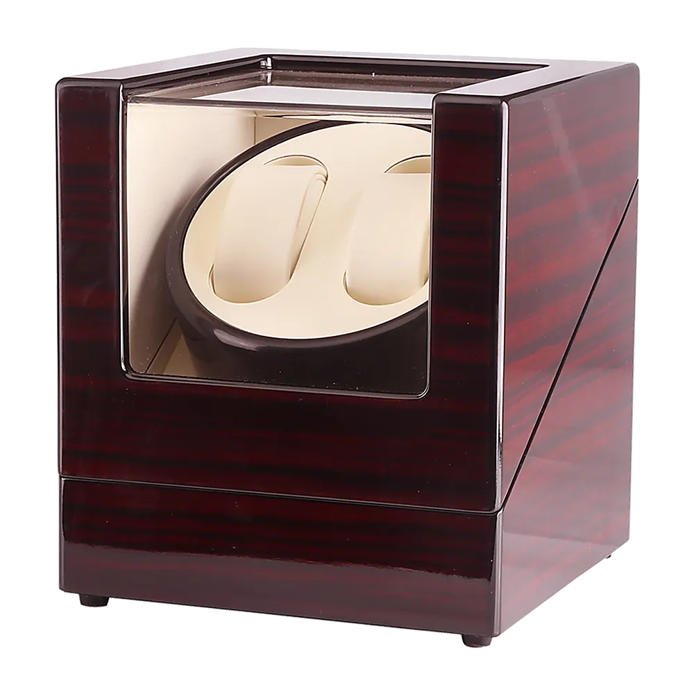 Automatic Dual Watch Winder Wood Display Box Case Motor Rotation Storage - Image 4