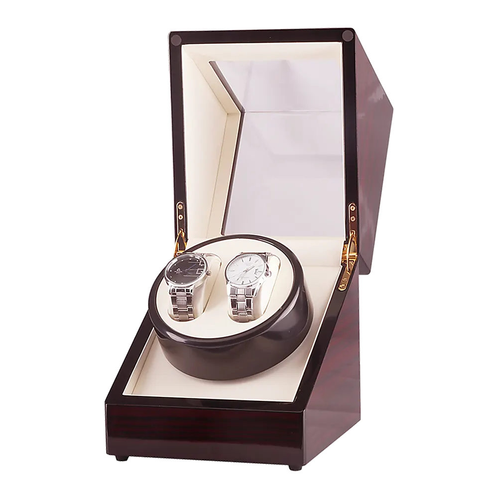 Automatic Dual Watch Winder Wood Display Box Case Motor Rotation Storage - Image 7