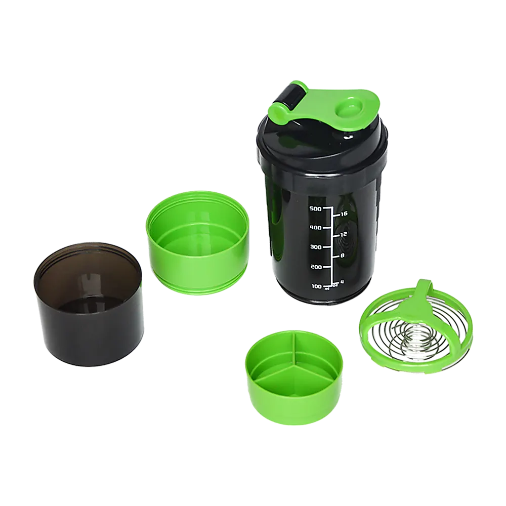2x Protein Shaker Bottle Set – 3-in-1 Smart Blender Mixer Cup for Gym & Fitness - Image 6