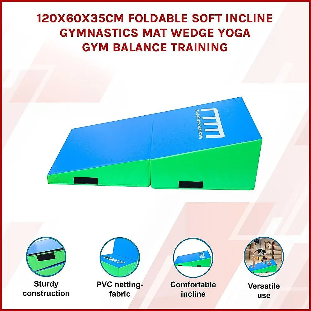 120x60x35cm Foldable Soft Incline Gymnastics Wedge Mat for Yoga & Balance Training - Image 4