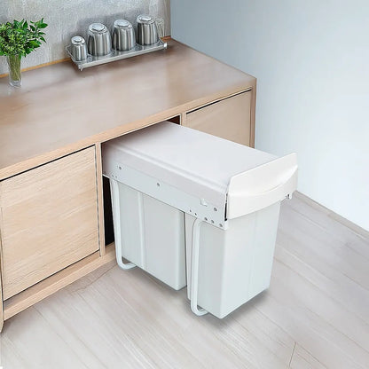 Pull Out Bin Kitchen Double Dual Slide Garbage Rubbish Waste 10L+20L - Image 6