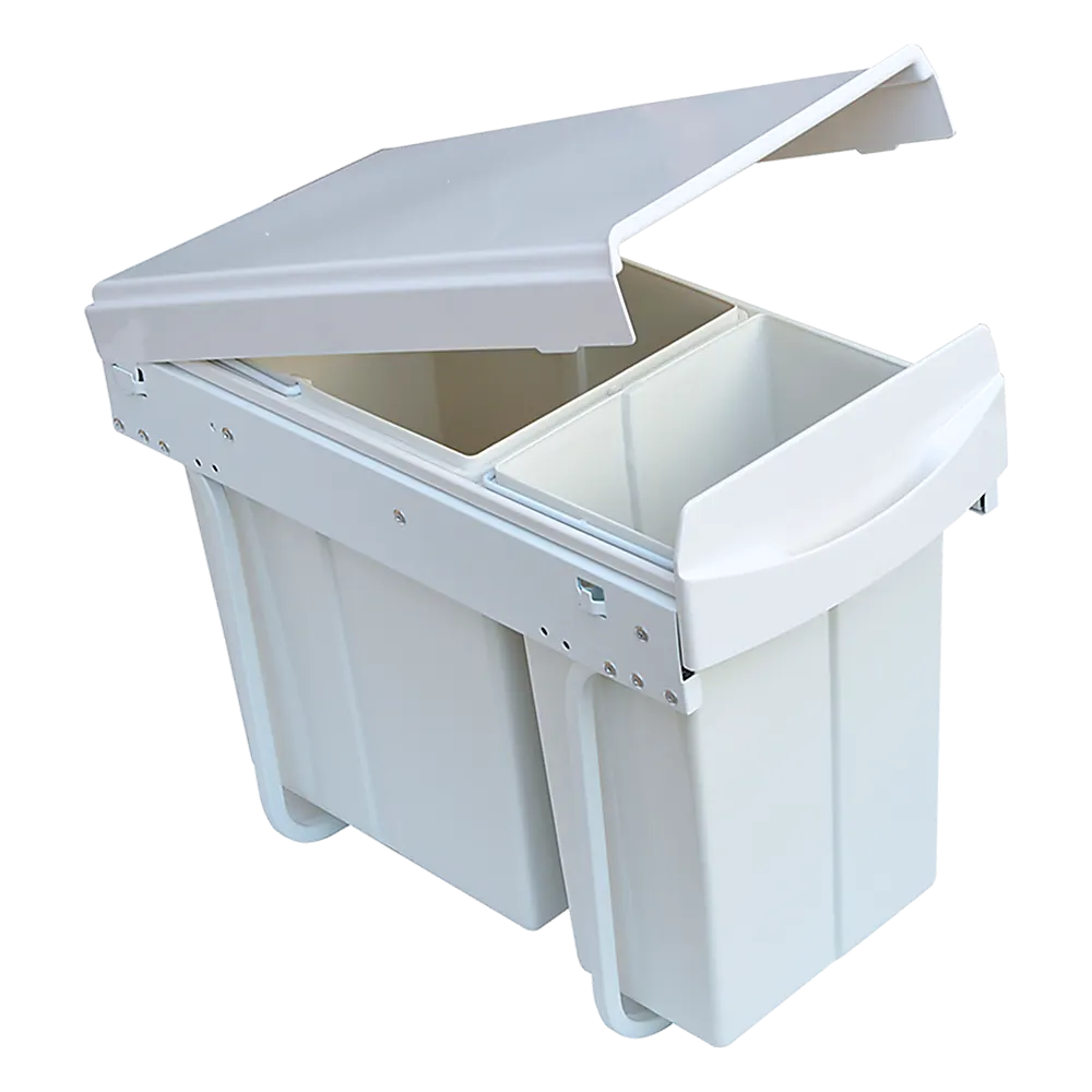 Pull Out Bin Kitchen Double Dual Slide Garbage Rubbish Waste 10L+20L - Image 7