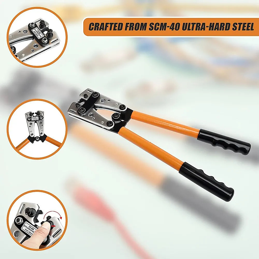 6-50 mm2 Wire Crimper Cable Crimp Electric Tube Crimping Hand Tool Battery Lug - Image 9