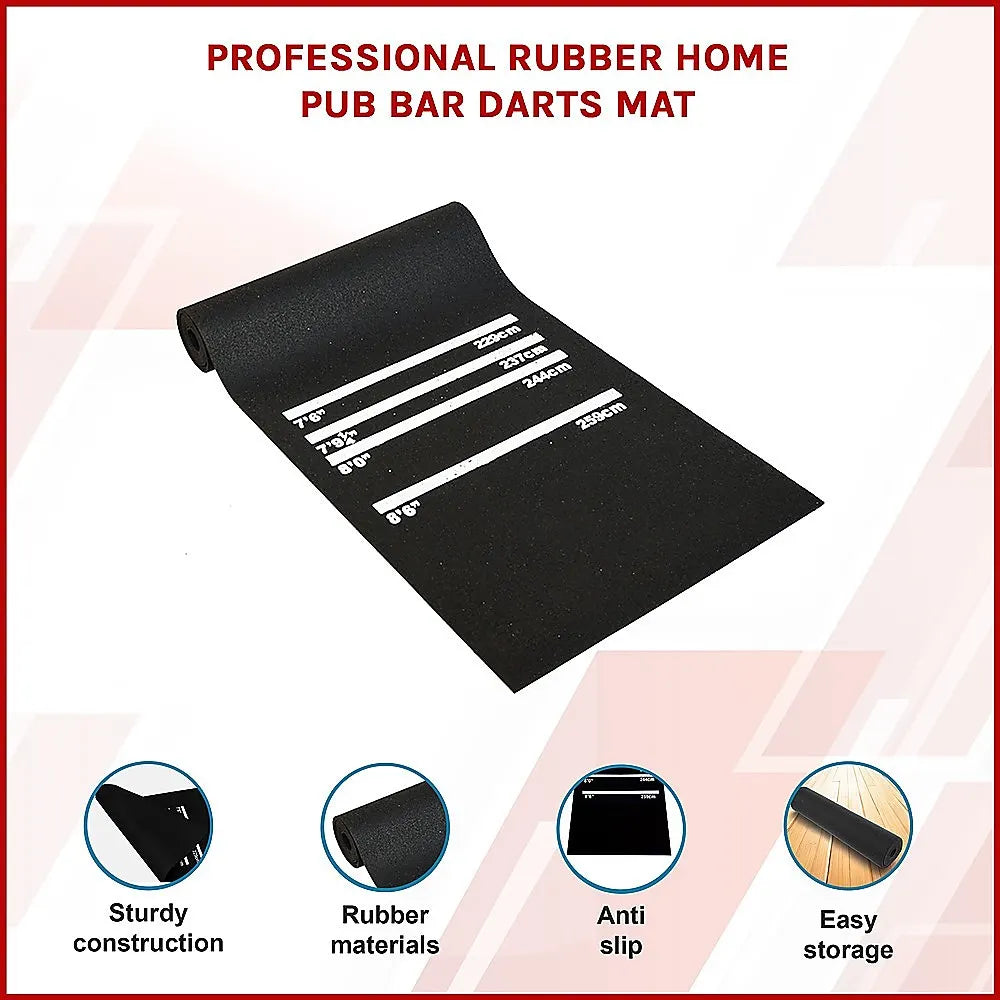 300cm Professional Rubber Darts Mat Home Pub Bar Floor Protector With Throw Line For Accurate Play - Image 3