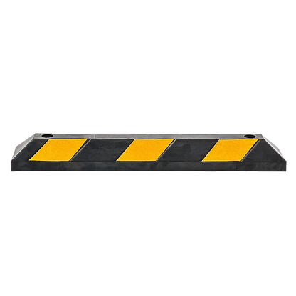 90cm Heavy Duty Rubber Curb Parking Guide Wheel Driveway Stopper Reflective Yellow - Image 4