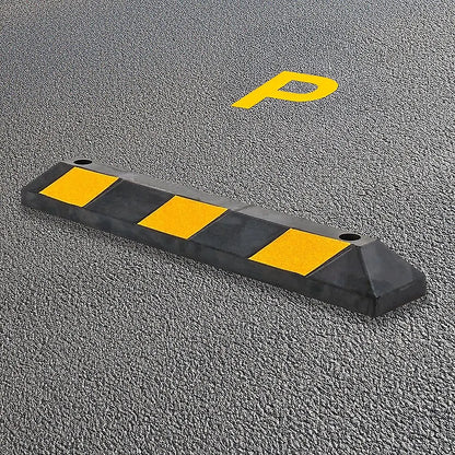 90cm Heavy Duty Rubber Curb Parking Guide Wheel Driveway Stopper Reflective Yellow - Image 7