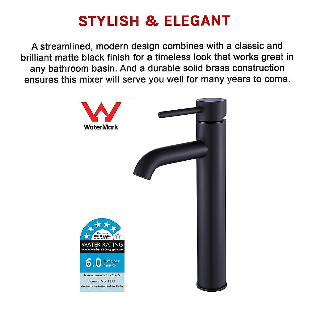 Tall Basin Mixer Tap Faucet -Kitchen Laundry Bathroom Sink - Image 9