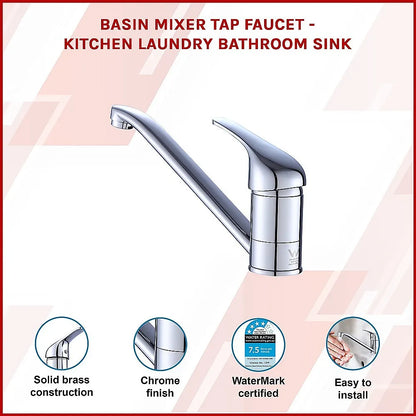 Basin Mixer Tap Faucet -Kitchen Laundry Bathroom Sink - Image 3