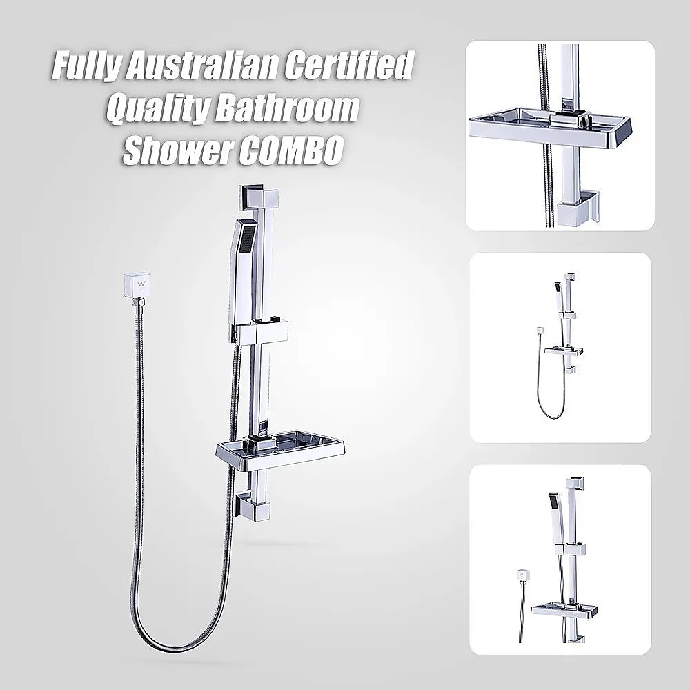 Hand Held Shower Rail Soap Dish Bathroom Set - Image 8