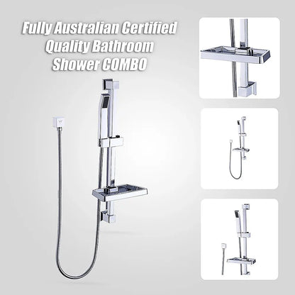 Hand Held Shower Rail Soap Dish Bathroom Set - Image 8