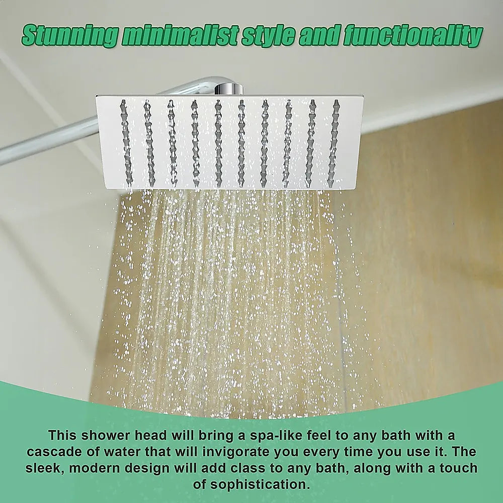 200mm Shower Head Square 304SS Polished Chrome Finish - Image 5