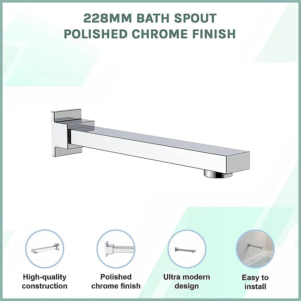 228mm Bath Spout Polished Chrome Finish - Image 3