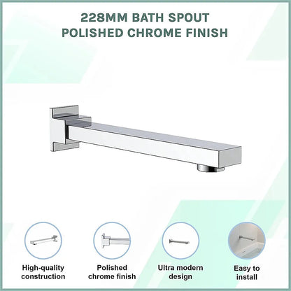 228mm Bath Spout Polished Chrome Finish - Image 3