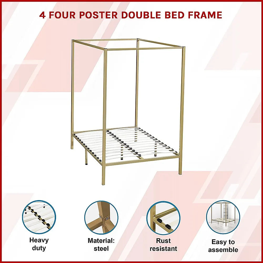 4 Four Poster Double Bed Frame - Image 3