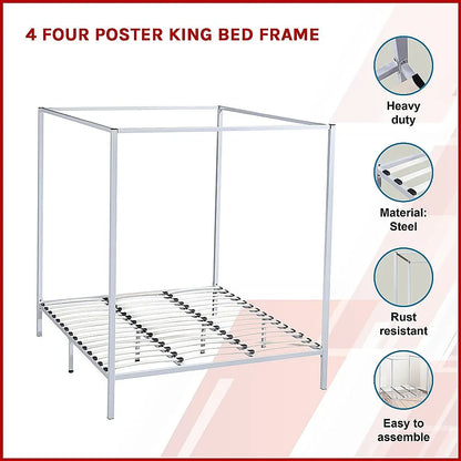 4 Four Poster King Bed Frame - Image 3