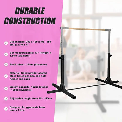 Gymnastics Training Bar Kids Adjustable Horizontal Kip Fitness Gym Equipment - Image 5