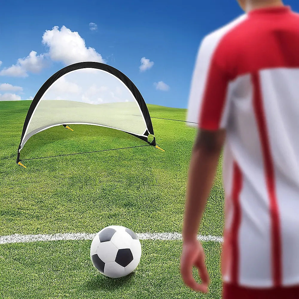 Pair of Soccer Football Goals 180cm Pop Up Portable Quick Set Up - Image 2