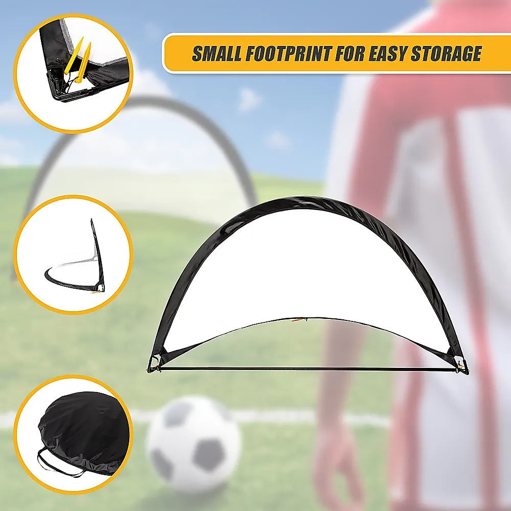 Pair of Soccer Football Goals 180cm Pop Up Portable Quick Set Up - Image 8