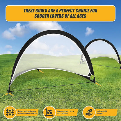 Pair of Soccer Football Goals 180cm Pop Up Portable Quick Set Up - Image 9
