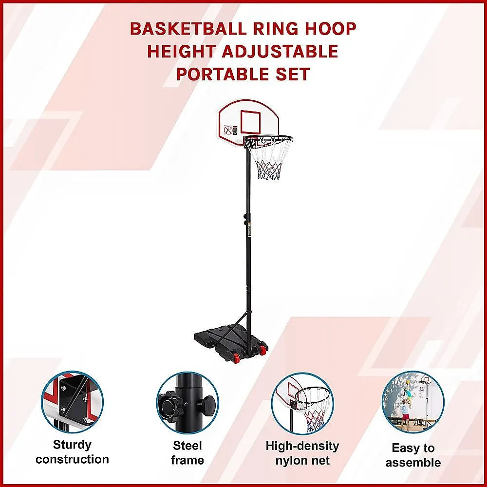 Basketball Ring Hoop Height Adjustable Portable Set - Image 4