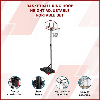 Basketball Ring Hoop Height Adjustable Portable Set - Image 4