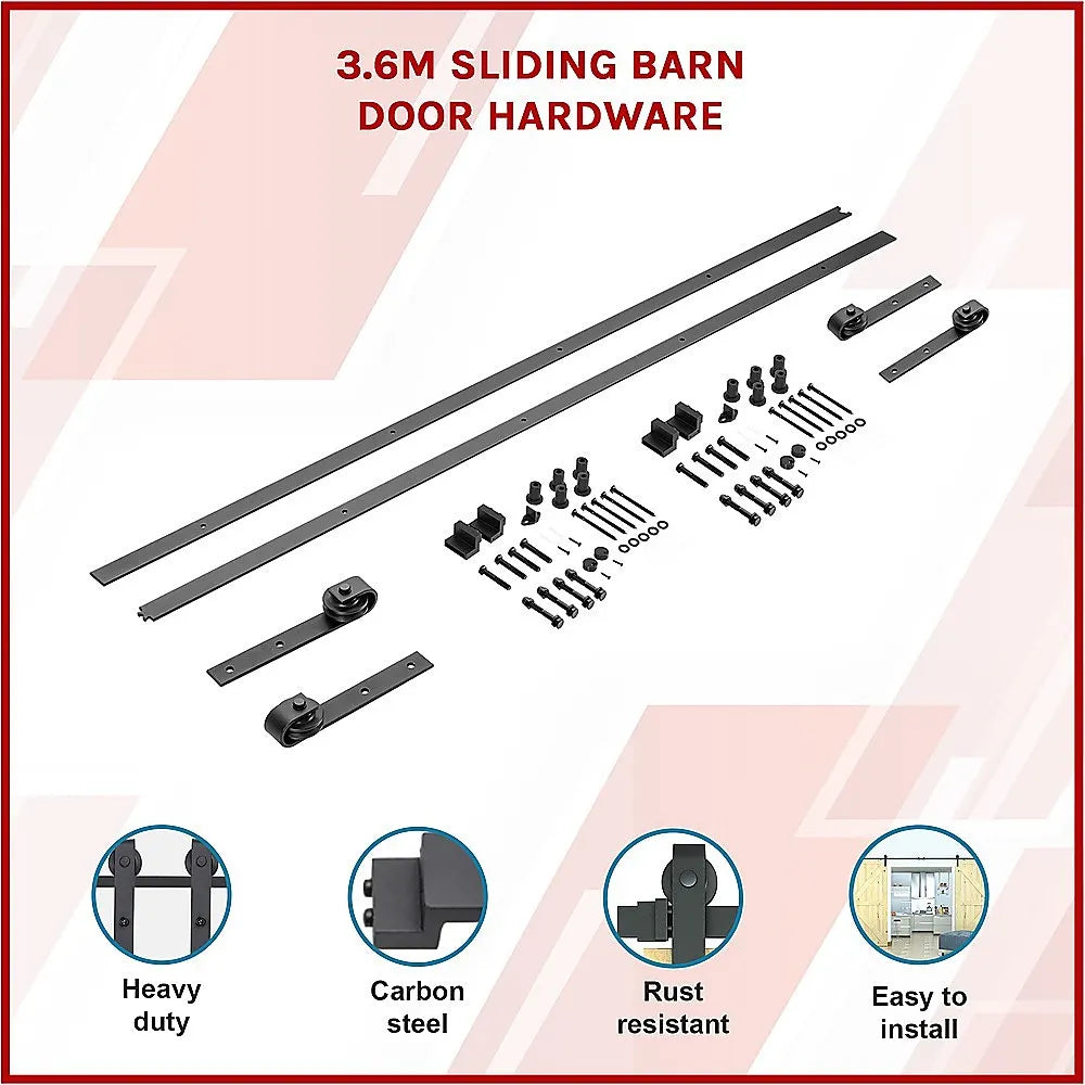 3.6m Sliding Barn Door Hardware - Image 3