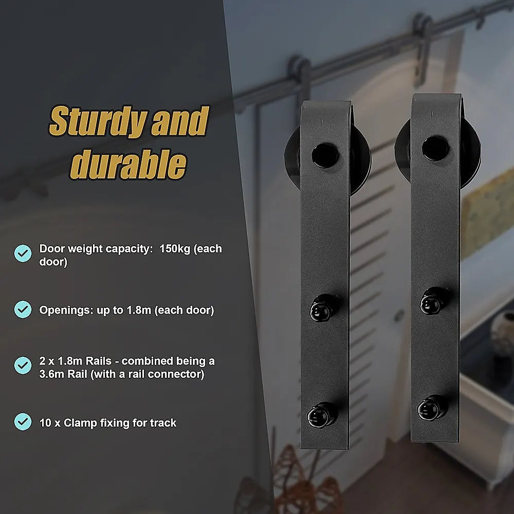 3.6m Sliding Barn Door Hardware - Image 8