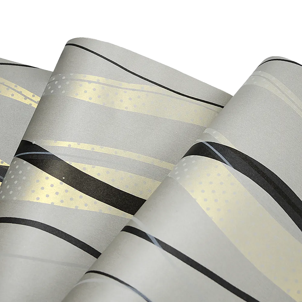 Wallpaper Flocking Simple Curves Non-woven Wall Paper Roll - Image 4