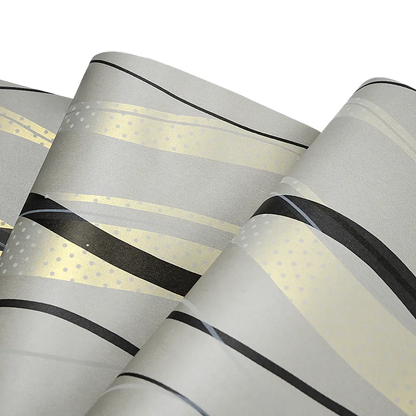 Wallpaper Flocking Simple Curves Non-woven Wall Paper Roll - Image 4