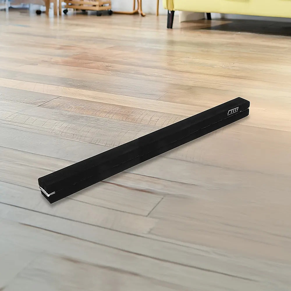 2.4m (8FT) Gymnastics Folding Balance Beam Black Synthetic Suede - Image 5