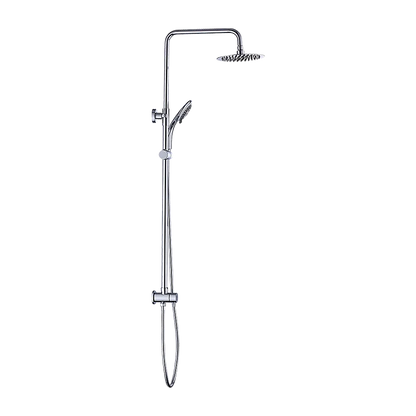WELS 8" Rain Shower Head Set Rounded Dual Heads Faucet High Pressure Hand Held - Image 5