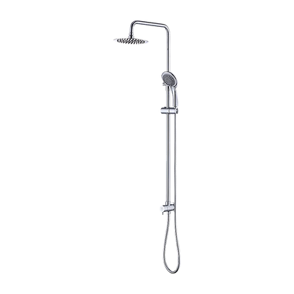 WELS 8" Rain Shower Head Set Rounded Dual Heads Faucet High Pressure Hand Held - Image 9