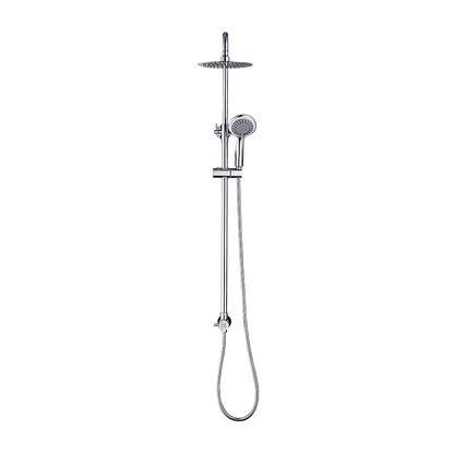 WELS 8" Rain Shower Head Set Rounded Dual Heads Faucet High Pressure Hand Held - Image 7