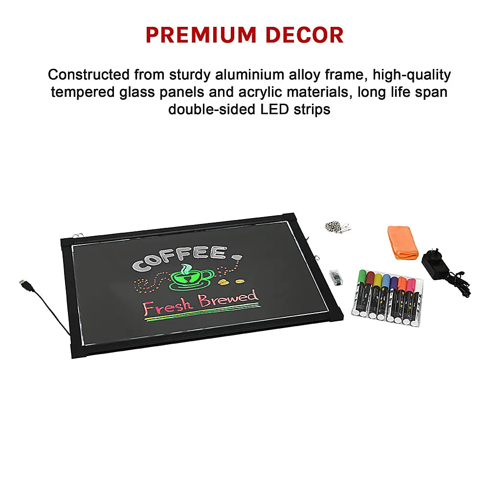40x60cm LED Drawing Writing Board Fluorescent Light Up Sensory Play - Image 9