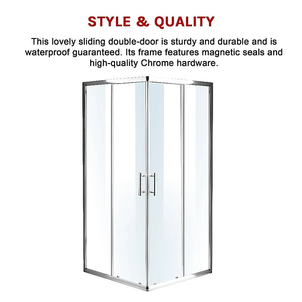 900 x 1200mm Sliding Door Nano Safety Glass Shower Screen By Della Francesca - Image 7