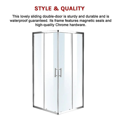 900 x 1200mm Sliding Door Nano Safety Glass Shower Screen By Della Francesca - Image 7