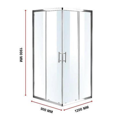 900 x 1200mm Sliding Door Nano Safety Glass Shower Screen By Della Francesca - Image 8