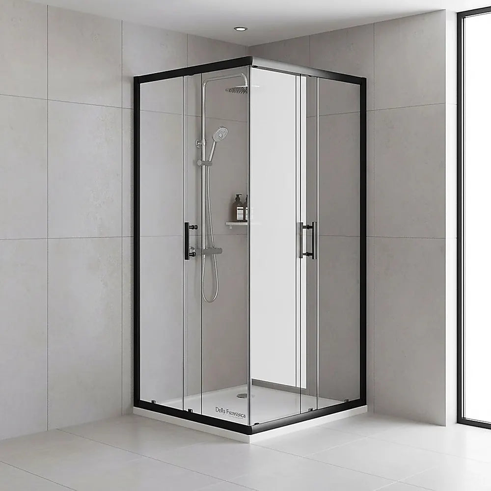 900 x 900mm Sliding Door Nano Safety Glass Shower Screen By Della Francesca - Image 7