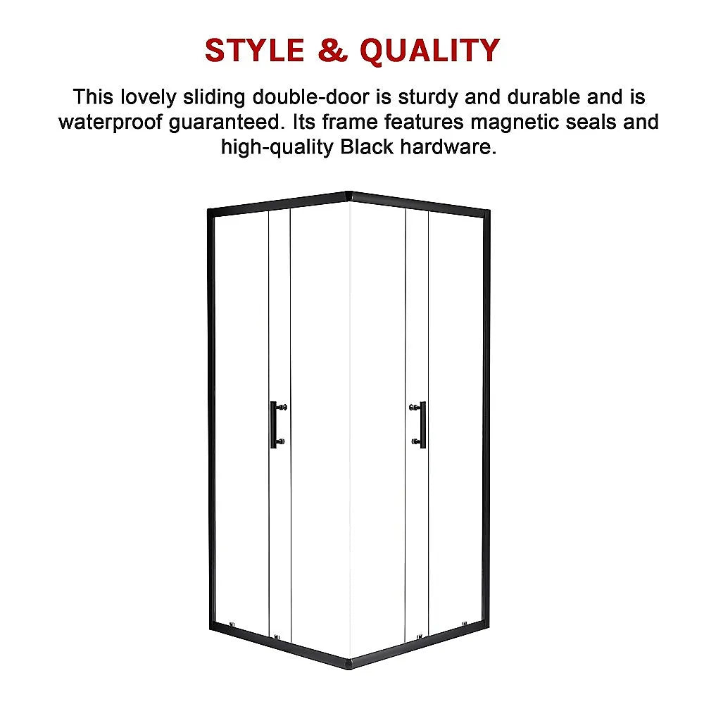 900 x 900mm Sliding Door Nano Safety Glass Shower Screen By Della Francesca - Image 9