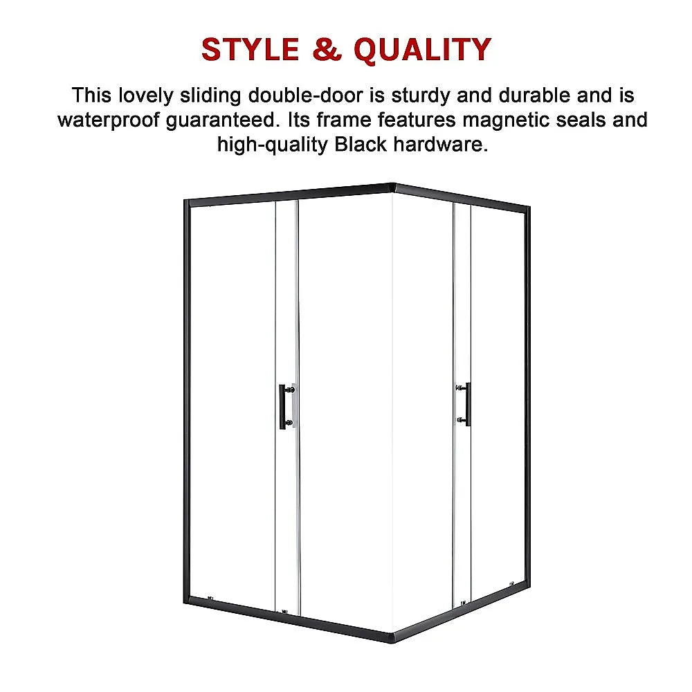 1000 x 1200mm Sliding Door Nano Safety Glass Shower Screen By Della Francesca - Image 7