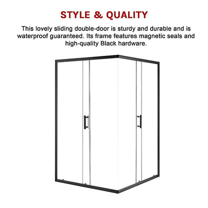 1000 x 1200mm Sliding Door Nano Safety Glass Shower Screen By Della Francesca - Image 7