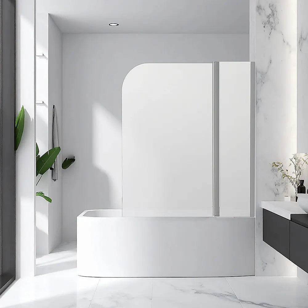 180 Degree Pivot Door 6mm Safety Glass Bath Shower Screen 1200x1400mm By Della Francesca - Image 2