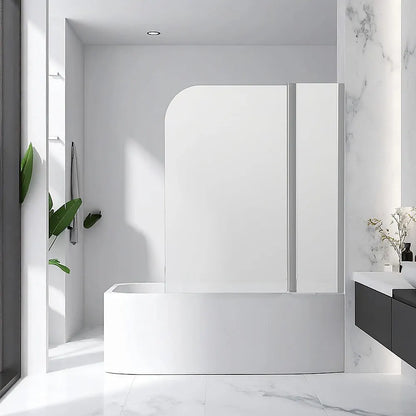 180 Degree Pivot Door 6mm Safety Glass Bath Shower Screen 1200x1400mm By Della Francesca - Image 2