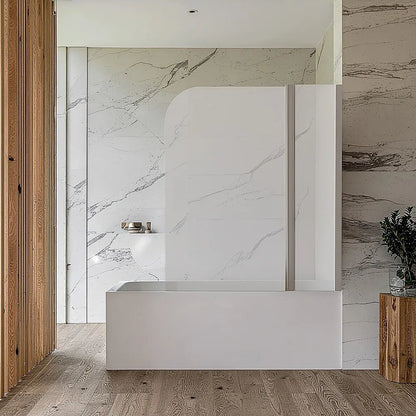 180 Degree Pivot Door 6mm Safety Glass Bath Shower Screen 1200x1400mm By Della Francesca - Image 6