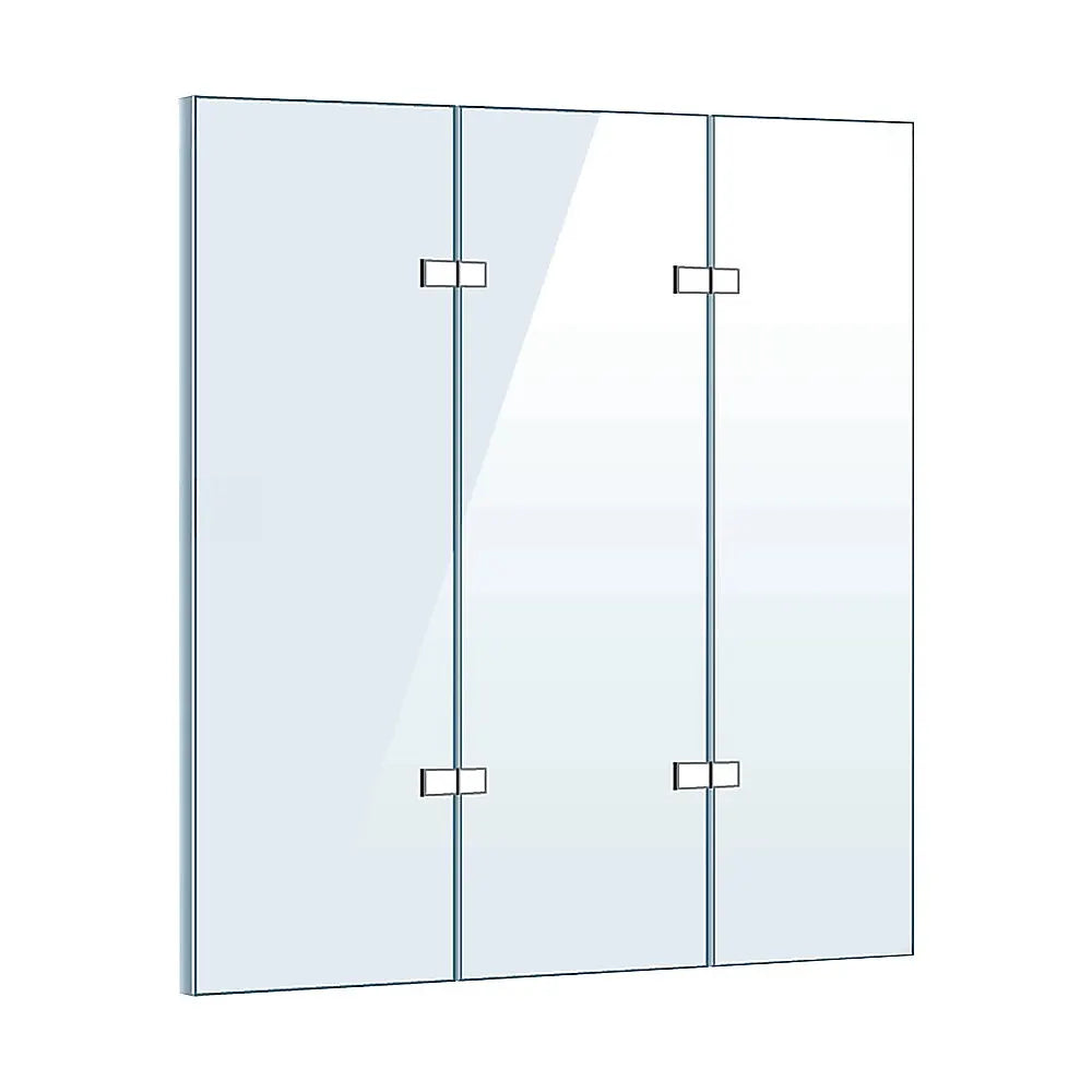 3 Fold Chrome Folding Bath Shower Screen Door Panel 1300mm x 1400mm