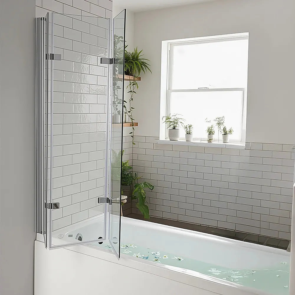3 Fold Chrome Folding Bath Shower Screen Door Panel 1300mm x 1400mm - Image 5