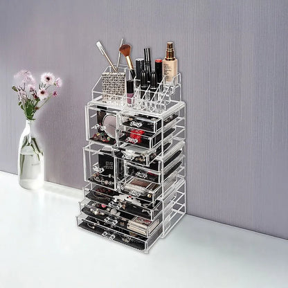 11 Drawers Clear Acrylic Tower Organiser Cosmetic jewellery Luxury Storage Cabinet - Image 2