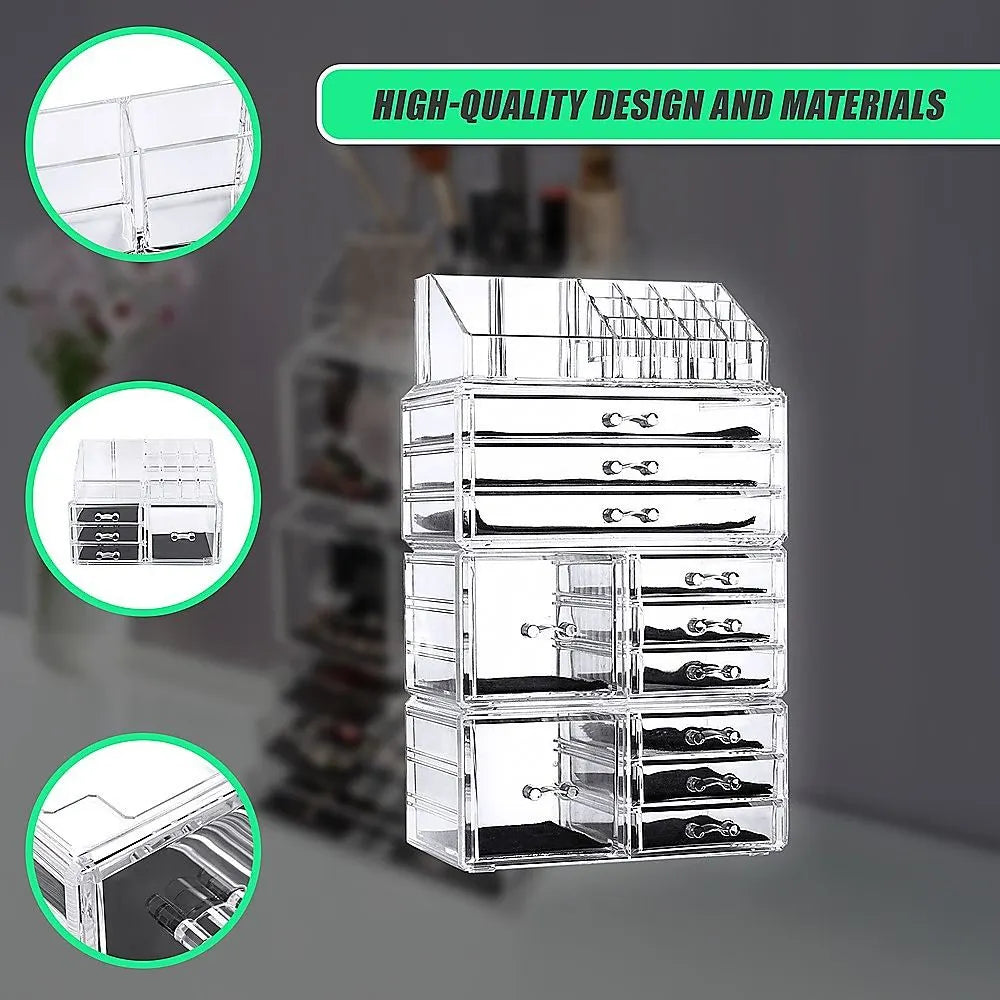 11 Drawers Clear Acrylic Tower Organiser Cosmetic jewellery Luxury Storage Cabinet - Image 5