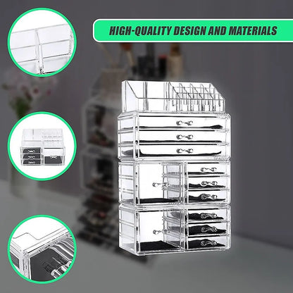 11 Drawers Clear Acrylic Tower Organiser Cosmetic jewellery Luxury Storage Cabinet - Image 5