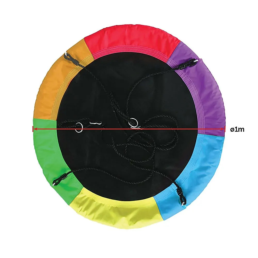 1m Tree Swing in Multi-Color Rainbow Kids Indoor/Outdoor Round Mat Saucer Swing - Image 8